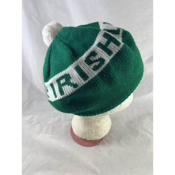 Luck O The Irish Knit Beret Hat Green White Pom St Patricks Day Parade Wear - Picture 1 of 8